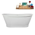 thumbnail image 1 of 67" Streamline B-464-202-WH Soaking Matte White Freestanding Tub and Tray With Internal Drain in Glossy White, 1 of 10