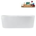 thumbnail image 1 of 67" Streamline G-46-211-PBR Soaking Glossy White Freestanding Tub and Tray With Internal Drain in Polished Brass, 1 of 20