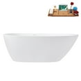thumbnail image 1 of 67" Streamline G-74-295-BBR Soaking Glossy White Freestanding Tub and Tray With Internal Drain in Brushed Brass, 1 of 19