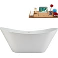 thumbnail image 1 of 67" Streamline NB6280GLD Soaking Glossy White Freestanding Tub and Tray With Internal Drain in Polished Gold, 1 of 7