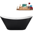thumbnail image 1 of 67" Streamline NB6900ORB Soaking Glossy Black Freestanding Tub and Tray With Internal Drain in Matte Oil Rubbed Bronze, 1 of 7