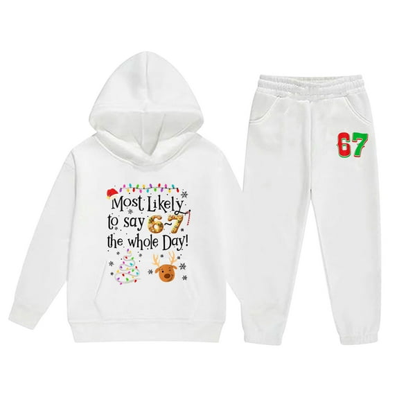 67 Sweatshirt Back To School Fashion Boys Tracksuit Size 18 Hoodies and Joggers Pants Set Warm Up Suit Loose Fit Hoodie Sets 2 Pieces Kids Sweatsuit