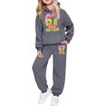 thumbnail image 1 of 67 Sweatshirt Kids,Boys Cartoon Graphic Print 2 Piece Tracksuit Set with Hooded Zipper Jacket and Jogger Pants Soft Casual Sportswear Outfit for Kids,67 Hoodie Kids,9-10 Years,Grey, 1 of 3
