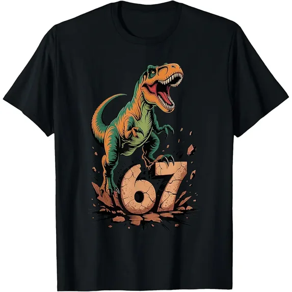 67 T-Rex Six Seven Tyrannosaurus Dinosaur 6 7 Meme 67 T-Shirt - Walmart.com