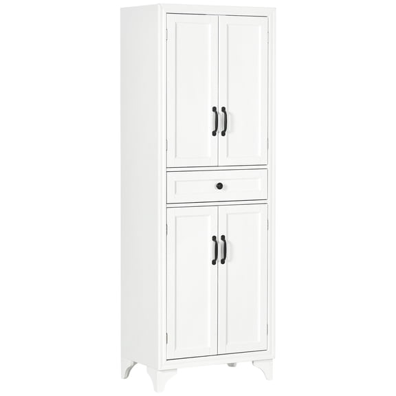 67" Tall 4 - Door Storage Cabinet with Drawer and Adjustable Shelves | Ideal for Kitchen, Dining Room, Customizes Storage