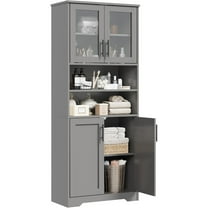 67" Tall Kitchen Pantry Storage Cabinet,Freestanding Pantry Cabinets with Doors and Adjustable Shelves for Living Room Office Small Spaces