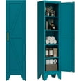 thumbnail image 1 of 67" Tall Narrow Bathroom Metal Storage Cabinet with 4 Adjustable Shelves, Freestanding 5 Tier Slim Pantry Storage Cabinet for Small Space, Peacock, 1 of 6