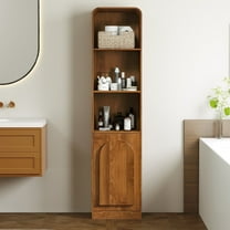 67" Tall Narrow Storage Cabinet Freestanding Tower Cabinet with Door Space Saving Organizer for Bathroom Kitchen Living Room