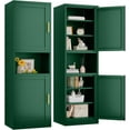 thumbnail image 1 of 67" Tall Narrow Storage Cabinet Metal Bathroom Cabinet with 2 Doors & 4 Adjustable Shelves, Standing Pantry Cabinets Cupboard for Kitchen, Dining Room, Living Room and Bathroom (Green), 1 of 14