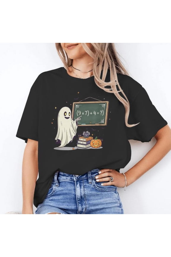 67 Teacher Halloween Ghost Six Seven Meme Math Joke, ANANDHIS-Shirts