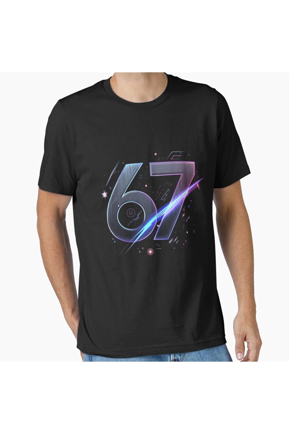 67 Trend Viral Minimalist Number Design Social Media Art Top Unisex T-Shirt, up to Size 5XL
