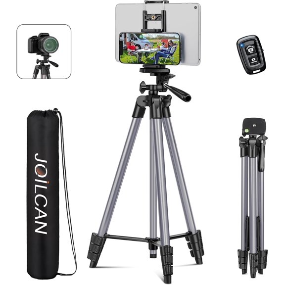 67" Tripods Camera Tripod, Phone Tablet Tripod for Video Recording Vlog Photo with Remote Carry Bag, Aluminum Lightweight Travel Tripods