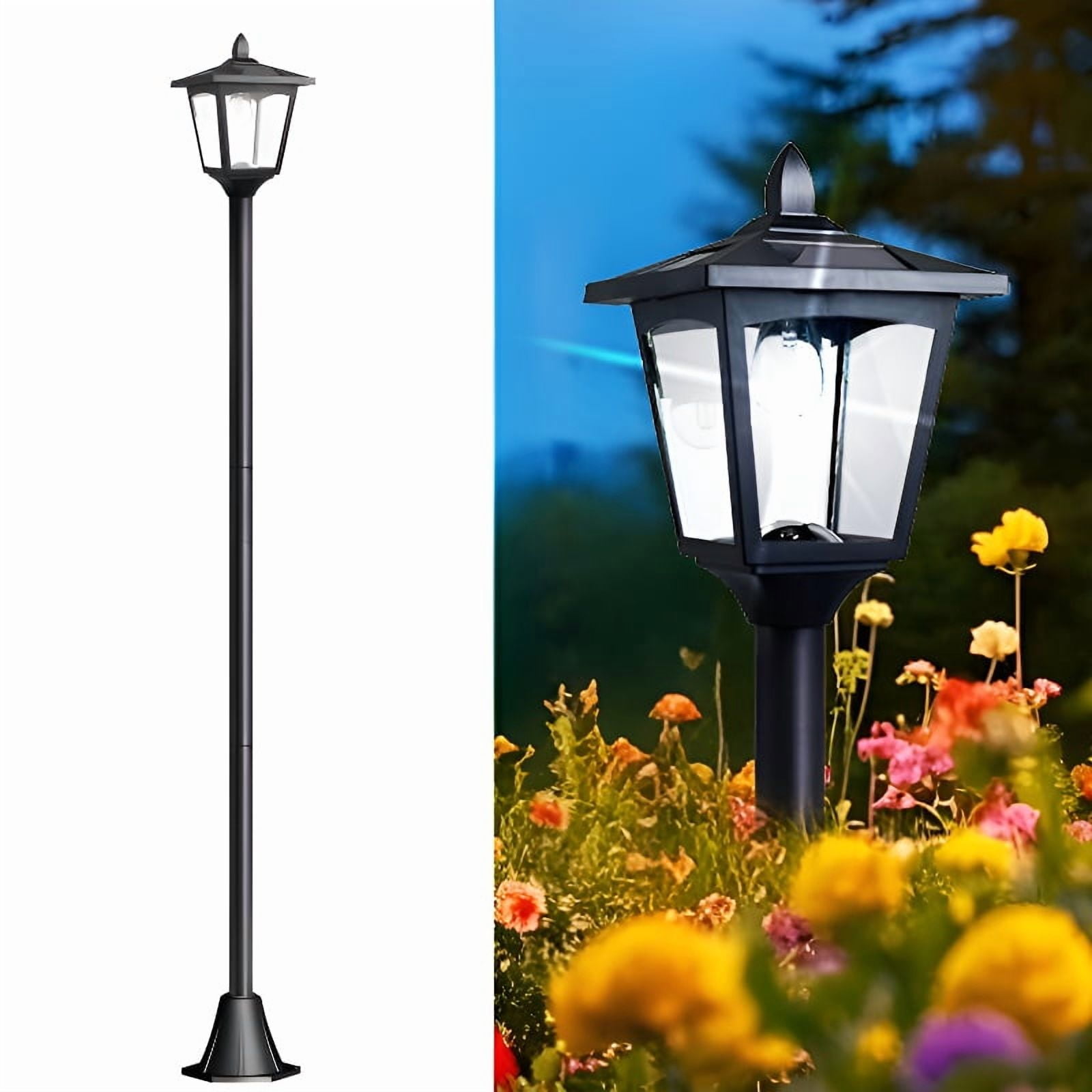 67" Vintage Solar Lamp Post Light, Adjustable Height Outdoor Garden & Lawn Decor
