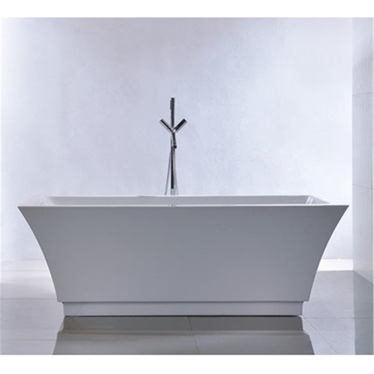 67'' White Acrylic Freestanding Soaking Bathtub