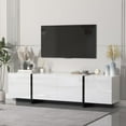 thumbnail image 1 of 67" Wide High Gloss Modern TV Stand for 60/65/70/75 inch TV, Stylish Entertainment Center with Storage, Media Console for Living Room in White, 1 of 6