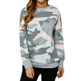 thumbnail image 1 of 67 Women Long Sleeve Round Neck Camouflage Print Loose Street Fashion Pullover Sweatshirt, 1 of 2