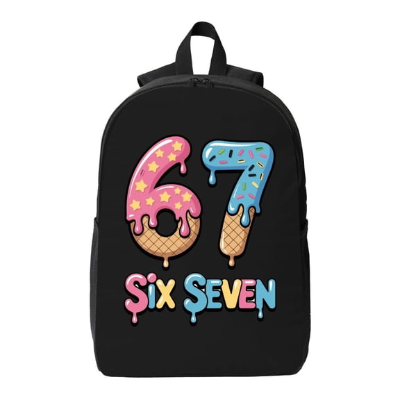 67 blur backpacks for school and Travel，Two-Way Zippers Breathable Shoulder Straps，Backpack with Side Pocket- Unisex