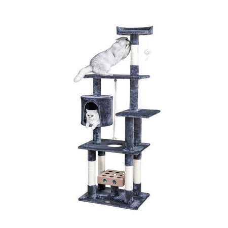 67 in. IQ Box Cat Tree Condo Furniture, Gray