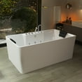 thumbnail image 1 of 67-in L x 33.5-in W White Acrylic Center Drain Freestanding Whirlpool Tub with Faucet - Handshower - Headrest - 8 Water Jets, 1 of 17