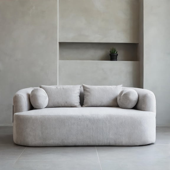 67-inch 2-Seater Loveseat, Compact Sofa-in-a-Box with Chenille Upholstery and Memory Foam, Slate Gray