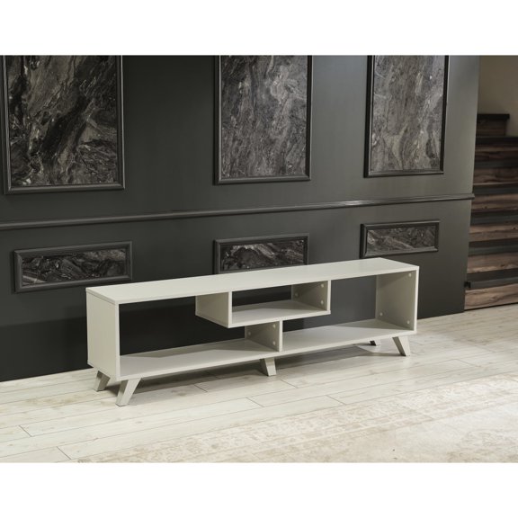 Solid Wood Build - 67-inch Mid Century Grey Entertainment Centre