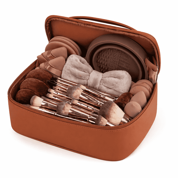 67-piece Coffee Color Cross-border New 30-piece Makeup Brush and Puff Beauty Tool Set Wholesale
