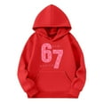 thumbnail image 1 of 67 shirt G'irls Cartoon Print Hooded Sweatshirt Long Sleeve Pocket Pullover Outerwear Casual Athletic Hoodie For K'ids, 1 of 4