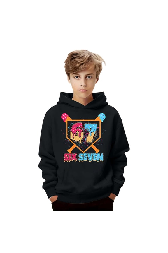 67 shirt G'irls Casual Long Sleeve Crewneck Sweatshirt With Print Pullover Hoodie For Everyday Wear