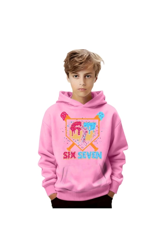 67 shirt G'irls Casual Long Sleeve Crewneck Sweatshirt With Print Pullover Hoodie For Everyday Wear