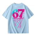 thumbnail image 1 of 67 shirt G'irls Summer Short Sleeve T Shirt Cute Cartoon Number Print Casual Top Tee Shirt For K'ids Youth, 1 of 4