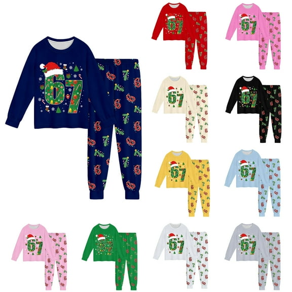 67 shirt and Pants set 6 7 meme Top Tshirt 2Pcs Clothes Sets Six Seven Boys Girls Outfit for Kids 5-12 Y