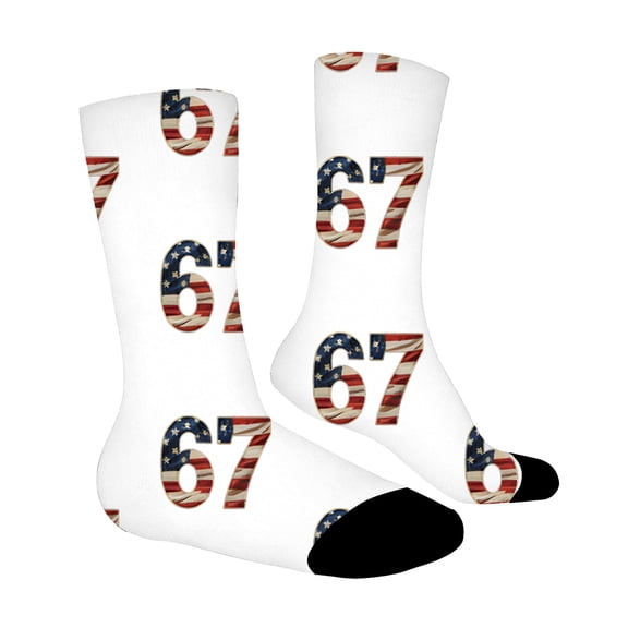 67 socks Funny Slang Print Crew Socks For Big K'ids B'oys And Girls Novelty Casual Long Socks For School Teen Youth