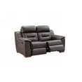 thumbnail image 1 of 67 x 41 x 41 in. Modern Brown Leather Loveseat, 1 of 1