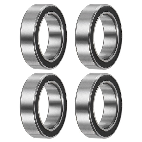 6700-2RS Deep Groove Ball Bearing,10 x 15 x 4mm Z2 Double Rubber Sealed Chrome Steel Bearings,Black,4 Pack