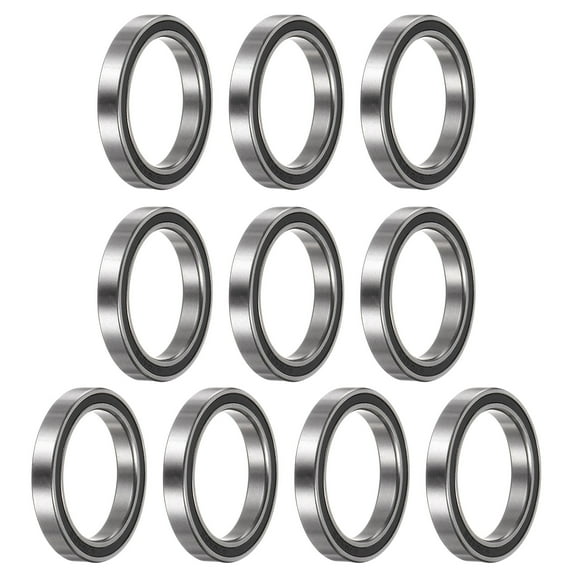 6704-2RS Deep Groove Ball Bearing,20 x 27 x 4mm Z2 Double Rubber Sealed Chrome Steel Bearings,Black,10 Pack