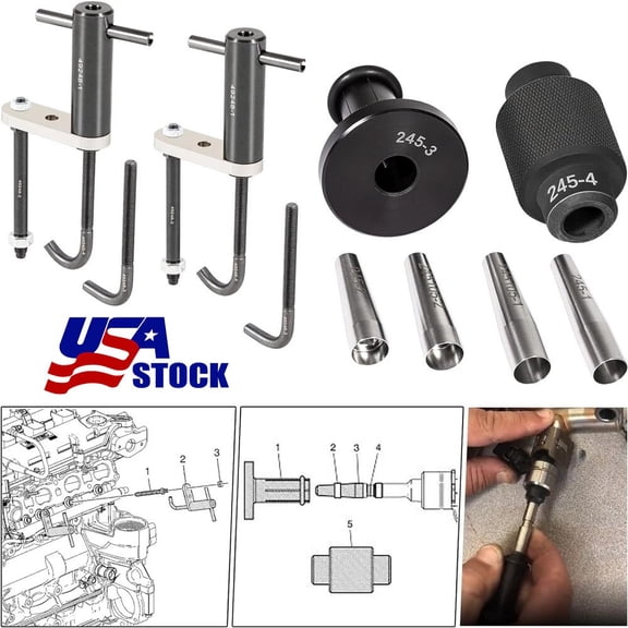 6706 Injector Rail Assembly Remover & GM245 Fuel Injector Seals Tools EN-49248