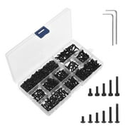 670Pcs Carbon Steel Metric Screw Assortment Kit Torque Efficient Hexagon Screw Assortment Kit Hexagon Metric Bolt Set for Car
