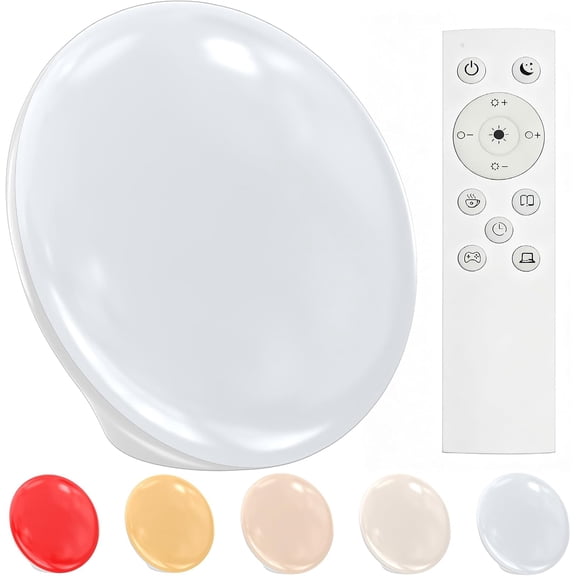 670nm Red Light Therapy Sleep Device & 10,000 Lux Sun Lamp Dual Function Sleep Aid and Sunlight Lamp, Red Night Light Lamp to Support Deep Relaxation and Improve Sleeping for Adult & Kid Bedroom
