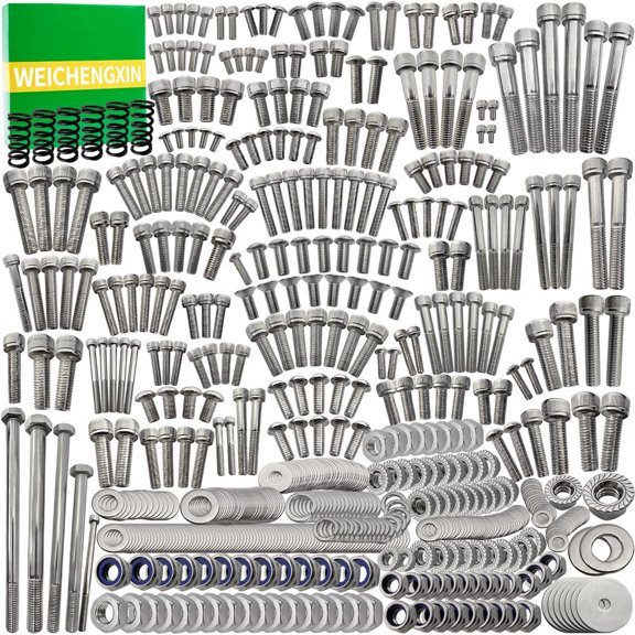 673-Piece Polished Stainless Steel Bolt Screw Kit for Yamaha Banshee YFZ350 - Comprehensive Fastener Set