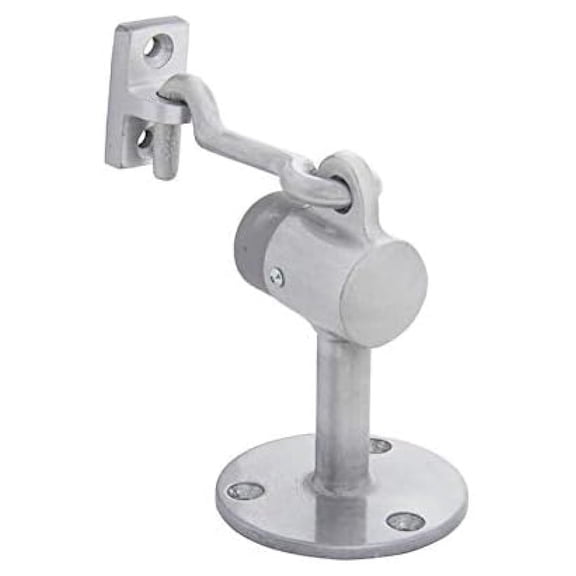 #6732AL Aluminum Finish Floor Mount Door Stop with Hook & Plate Door Holder