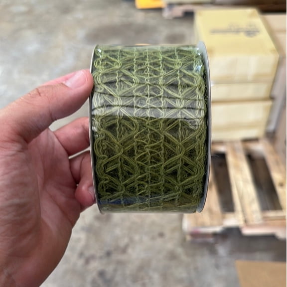 67348-40-08 Ms Grn Scallp Weave Brlp, 2.5"X10Y