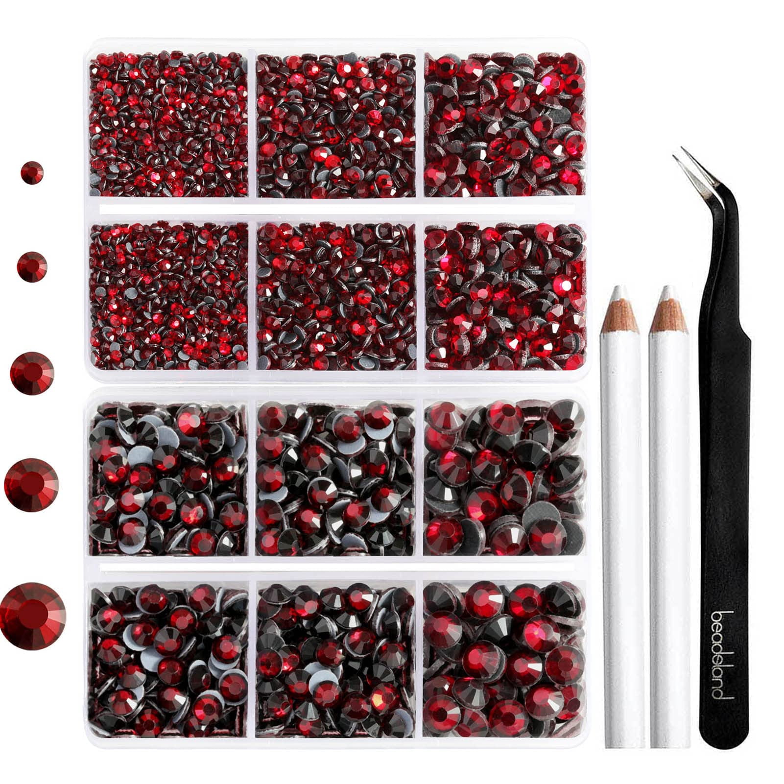 6736pcs Hotfix Rhinestones Flatback,Dark Red Rhinestones for Crafts ...