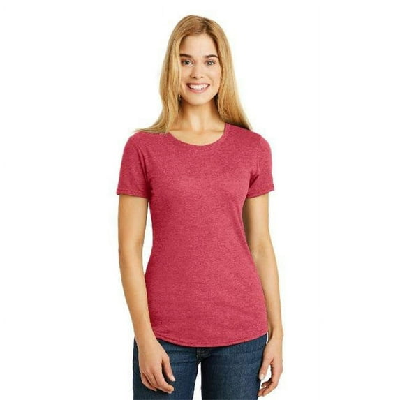 6750L Ladies Tri-Blend Tees, Heather Red - 2XL