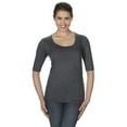 thumbnail image 1 of 6756L Anvil Ladies Deep Scoop 1/2-Sleeve T-Shirt Heather Dark Grey XS, 1 of 3