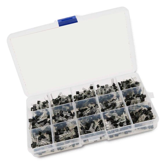 675Pcs NPN Transistor Assortment Set With 15 Values 2N222-S9018 For Power Applications And Circuit Design