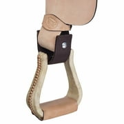 67JT Tough-1 Brown Durable Nylon And Leather 3 Inch Saddle Stirrup Turner Strap