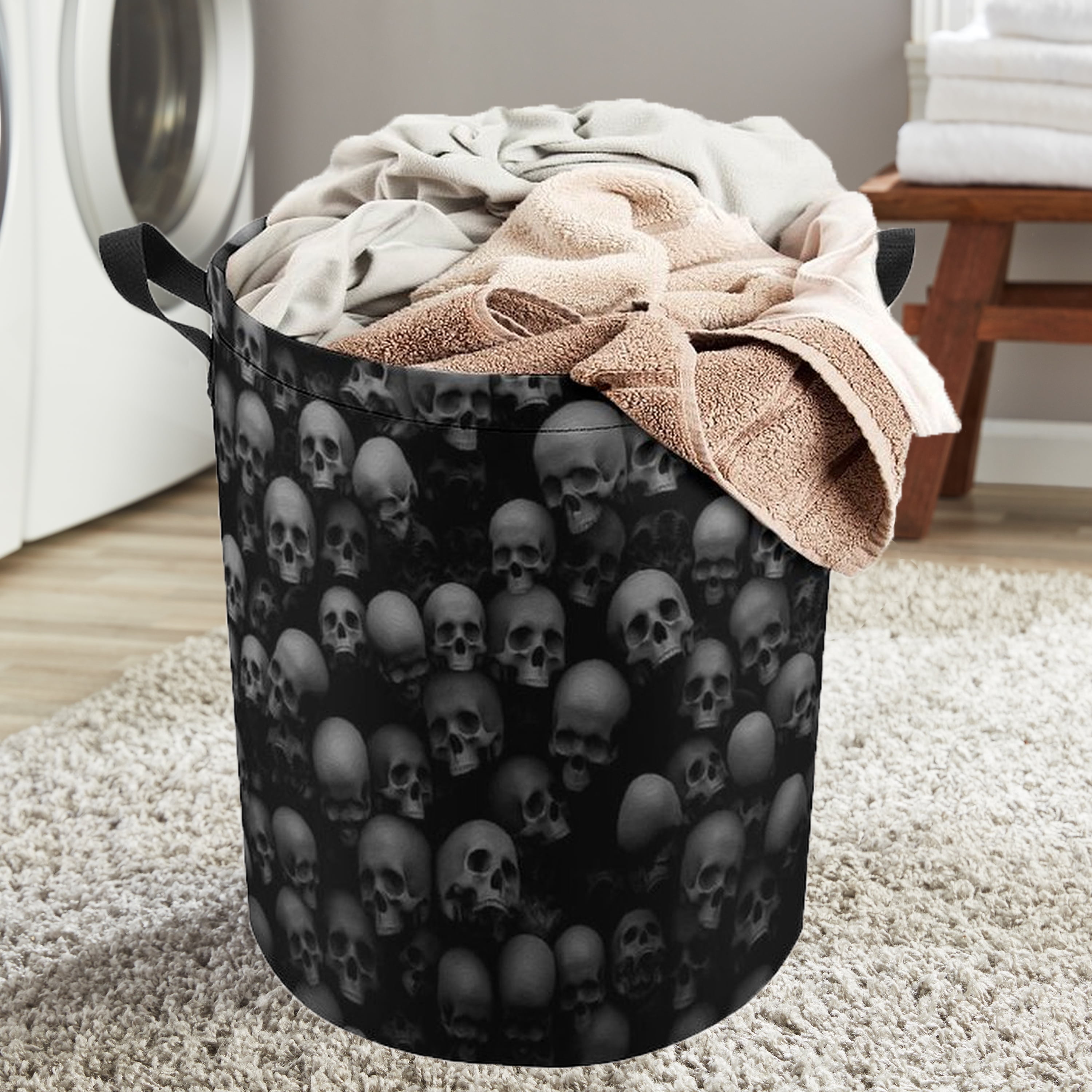 Red Rose Skull Laundry Basket main image 1
