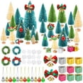 thumbnail image 1 of 67PCS Sisal Frosted Christmas Trees Snowflake Bottle Brush Trees with Wood Base Mini Artificial Christmas Trees Set Tiny Christmas Balls Gift Box Wreath for Christmas Home DIY Decor Crafts, 1 of 7