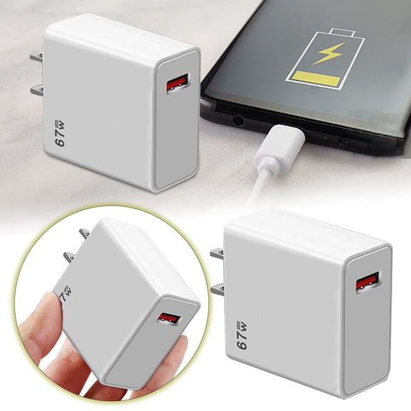 67W US Standard Fast Charger, Lightweight, Universal Compatibility, Overcharge Protection, for Travel, ABS