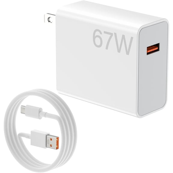for 67W for Xiaomi Charger Turbo 45W Mi Fast Wall Block,5ft Cable | for Xiaomi 17 15 14 13 12 14t 12t 12s 10 Pro Lite Redmi Note K80 K60 K50 11 11s 12 Pro Plus Poco F5 X5 F4 X4 Gt Black Shark